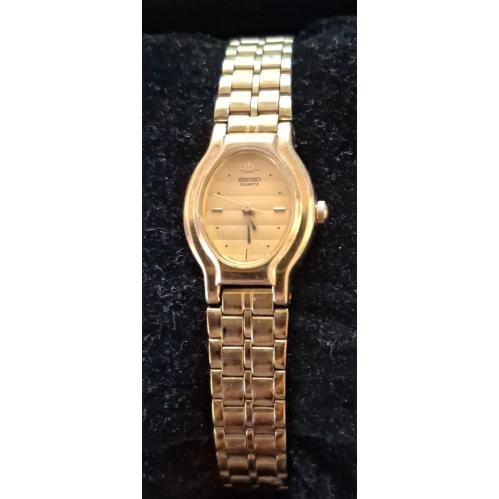 Vintage Seiko V401-5270 Gold Tone Womens Watch -New Battery Working